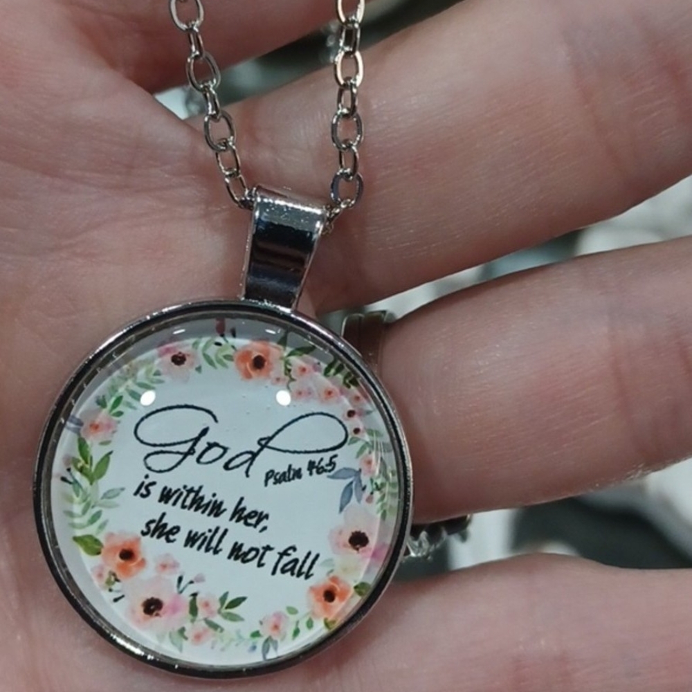 Floral Silver Pendant Necklace